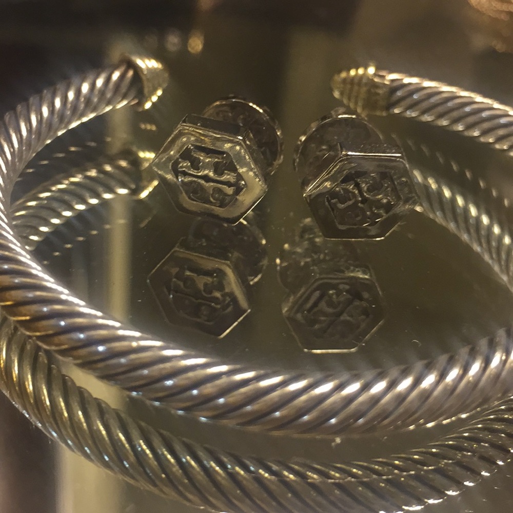 Authentic Tory Burch Logo Earrings